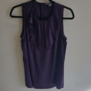 Vince Purple Ruffle Front Sleeveless Camisole